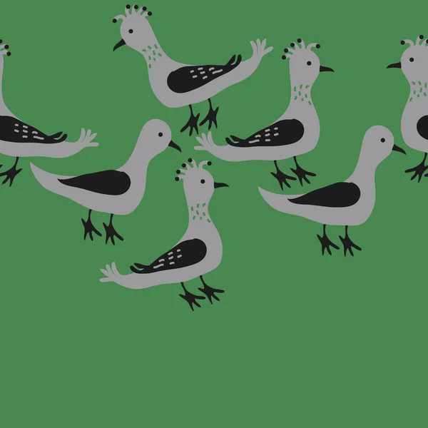Χωρίς Ραφή Πρότυπο Πουλιά Εικονογράφηση Διάνυσμα — Διανυσματικό Αρχείο