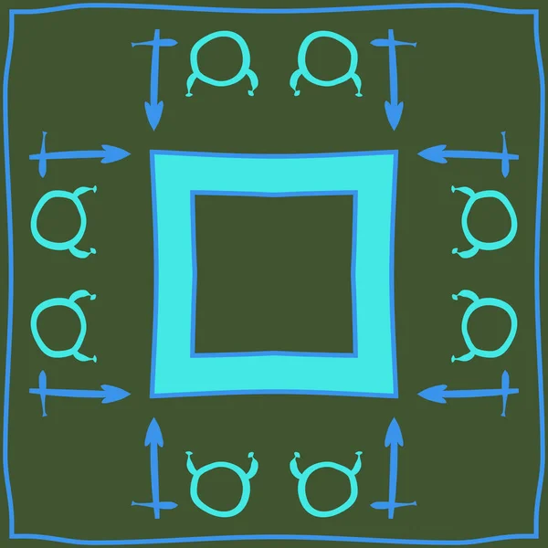 Blauwe Vector Illustratie Van Taurus Boogschutter Tekenen Kopie Ruimte Plein — Stockvector
