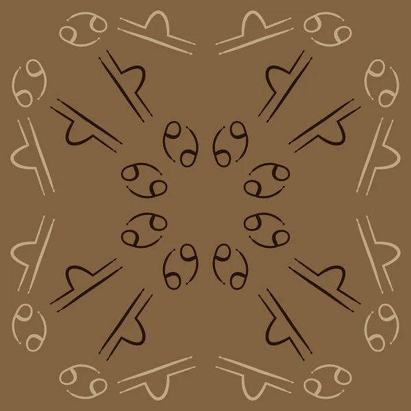 Nahtloses Muster Abstrakter Einfacher Tierkreiszeichen Ornamente — Stockvektor