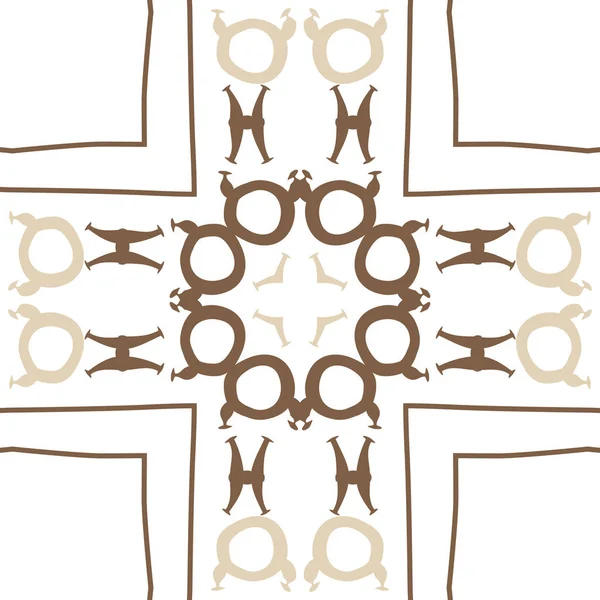 Коричневый Бесшовный Абстрактный Рисунок Зодиакальными Знаками Векторная Иллюстрация Знаков Телец — стоковый вектор