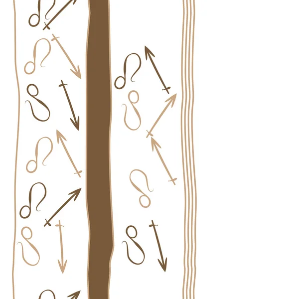 Bezproblemowy Wzór Abstrakcyjnych Prostych Ozdób Zodiakalnych — Wektor stockowy