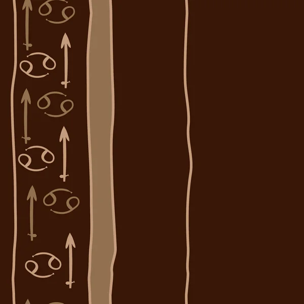 Padrão Signos Zodíaco Doodles Espaço Cópia —  Vetores de Stock