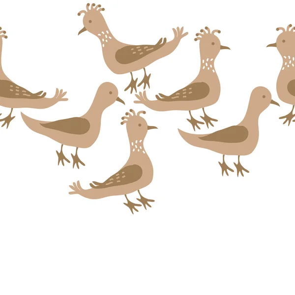 Seamless Mönster Med Fåglar Vektorillustration — Stock vektor