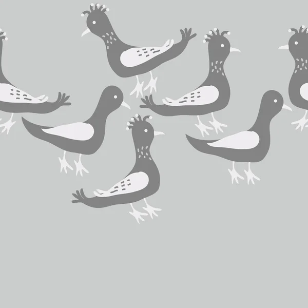Nahtloses Muster Mit Vögeln Vektorillustration — Stockvektor