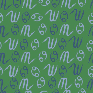 Zodiac Signs Dikişsiz desen. Vektör Illustration