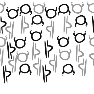 Terazi ve Boğa burçlarının dikişsiz desen, kopya alanı