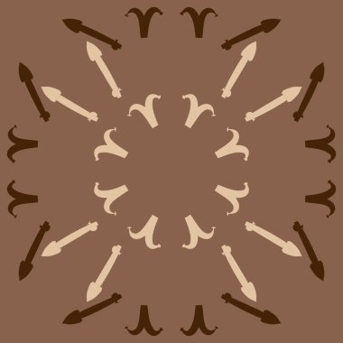 Zodiac Signs-Aries, yay Dikişsiz deseni. Vektör Illustration