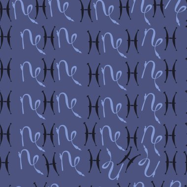 soyut burçlar, Balık ve Akrep mor tam kare vektör illüstrasyon 