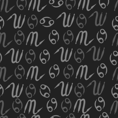 Zodiac Signs Dikişsiz desen. Vektör Illustration