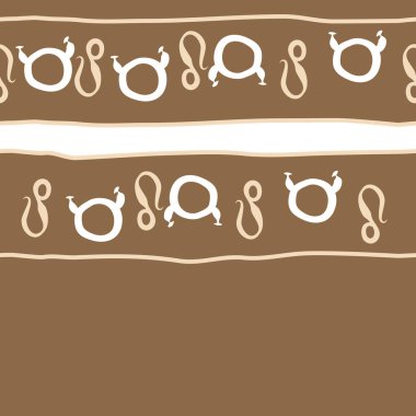 Burç burçları ile dikişsiz soyut desen, Boğa ve Aslan burçları vektör illüstrasyon 