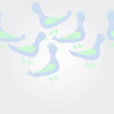 kuşlar, vektör çizim ile Seamless Modeli