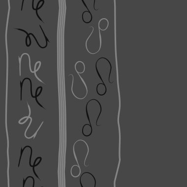 Zodyak işaretleri Dikişsiz desen - aslan, oğlak. Vektör çizimi