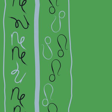 Zodyak işaretleri Dikişsiz desen - aslan, oğlak. Vektör çizimi