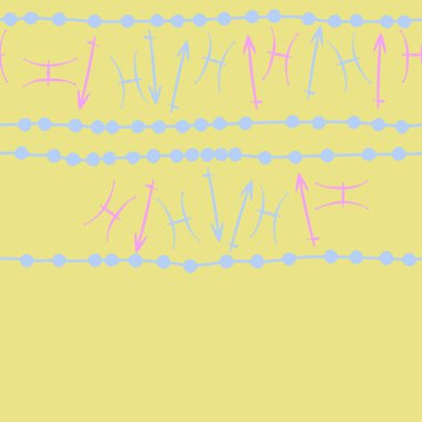 Zodiac Signs Dikişsiz desen-balık, yay. Vektör Illustration