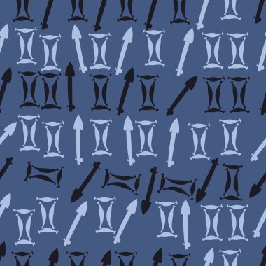 Burçların dikişsiz desen - yay, İkizler. Vektör çizimi