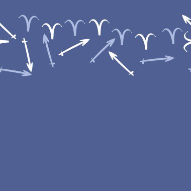 Burçların dikişsiz desen - yay , koç. Vektör çizimi