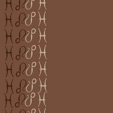 Zodyak işaretleri Dikişsiz desen - balık, aslan. Vektör çizimi