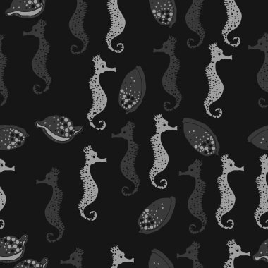 Dikişsiz deniz deseni, vektör çizimi