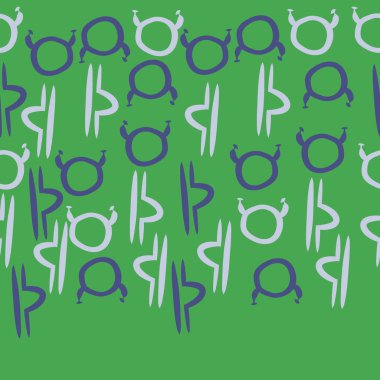 Deniz teması ile soyut desen - denizatları ve yıldızlar, vektör illüstrasyon