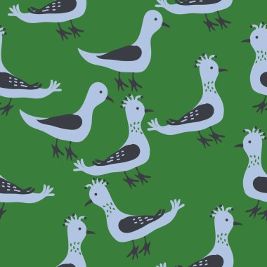 kuşlar, vektör çizim ile Seamless Modeli