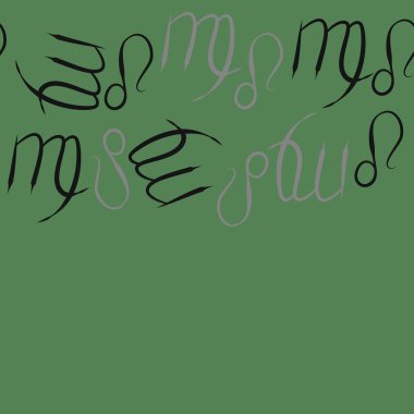 Soyut basit kaligrafi dikişsiz desen