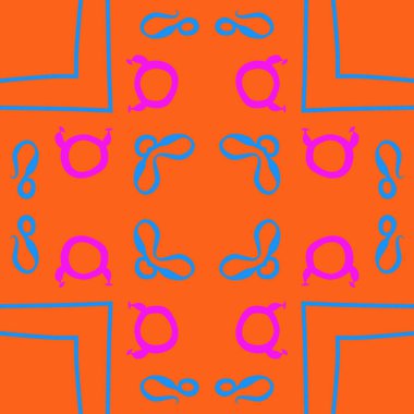 Burç burçları ile dikişsiz soyut desen, Boğa ve Aslan burçları vektör illüstrasyon 