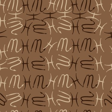 Zodiac Signs Dikişsiz desen. Vektör Illustration