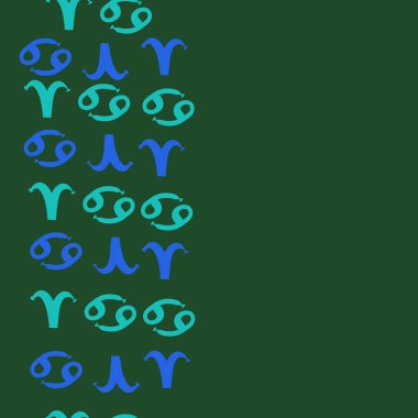 Zodiac Signs Dikişsiz desen. Vektör Illustration