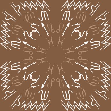 Soyut basit burç süslerinin kusursuz deseni