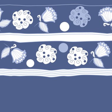 Dikişsiz soyut renkli çiçek deseni