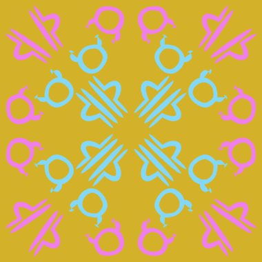 Zodiac Signs ile Dikişsiz soyut desen, vektör illüstrasyon