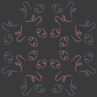 Zodiac Signs Dikişsiz desen. Vektör Illustration