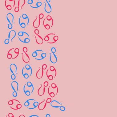 Zodiac Signs ile Dikişsiz desen, vektör illüstrasyon