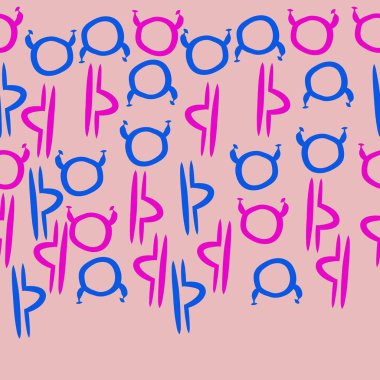 Terazi ve Boğa burçları parlak renkli dikişsiz desen, kopya alanı