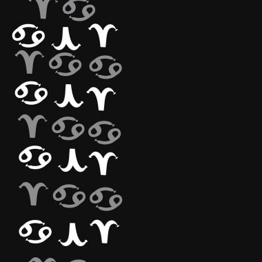 Zodiac Signs Dikişsiz desen. Vektör Illustration