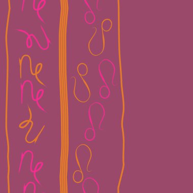 Zodyak işaretleri Dikişsiz desen - aslan, oğlak. Vektör çizimi