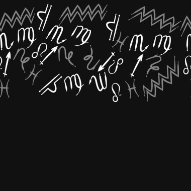 Zodiac Signs deseni, karalama, kopya alanı