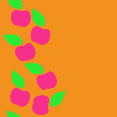 Elma ve yaprakları ile soyut arka plan