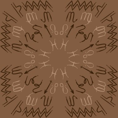 Soyut basit burç süslerinin kusursuz deseni