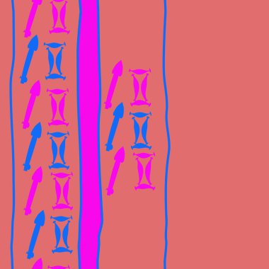 Burçların dikişsiz desen - yay, İkizler. Vektör çizimi