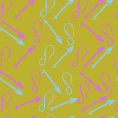 Zodiac Signs Dikişsiz desen. Vektör Illustration