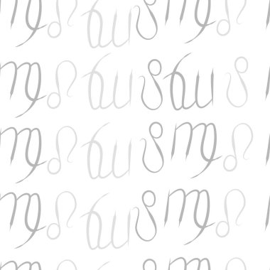 Zodiac Signs Dikişsiz desen-Başak, Leo. Vektör Illustration