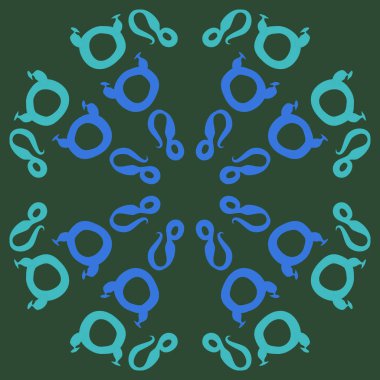 burçlar ile yeşil Dikişsiz soyut desen, Boğa ve Aslan burçları vektör illüstrasyon 