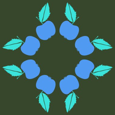 Elma ve yaprakları ile soyut arka plan