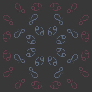 Zodiac Signs, doodle, kopya alanı dairesel desen