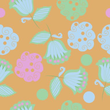 Dikişsiz soyut renkli çiçek deseni