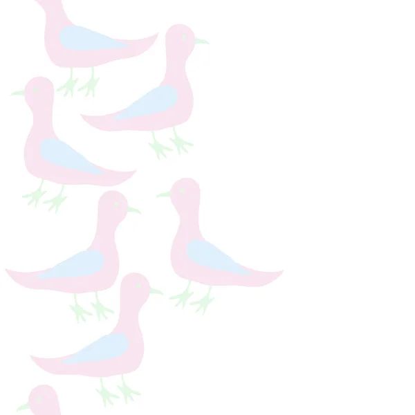 Renkli Güvercinler Desen Sadece Vektör Illüstrasyon — Stok Vektör
