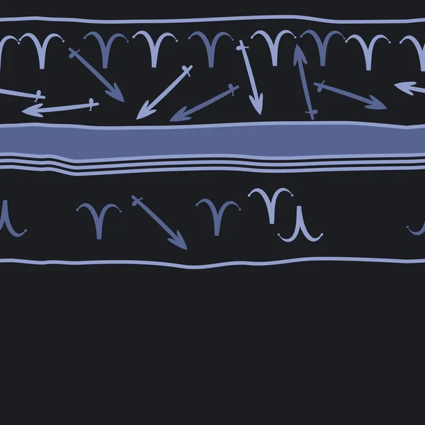 Padrão Sem Emenda Signos Zodiacais Sagitário Aries Ilustração Vetorial —  Vetores de Stock