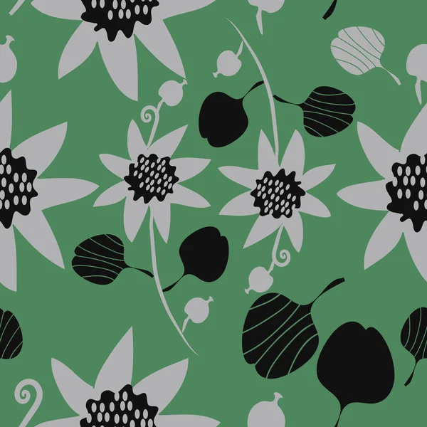 Patrón Floral Sin Costuras Ilustración Vectorial — Vector de stock