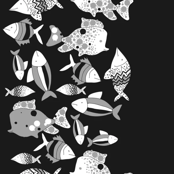 Naadloos Patroon Met Kleurrijke Vissen Vector — Stockvector